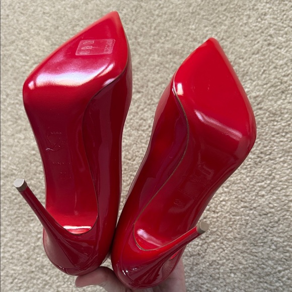 Louboutin Pigalle Red Patent Pointed-Toe Stilettos - Picture 3 of 8